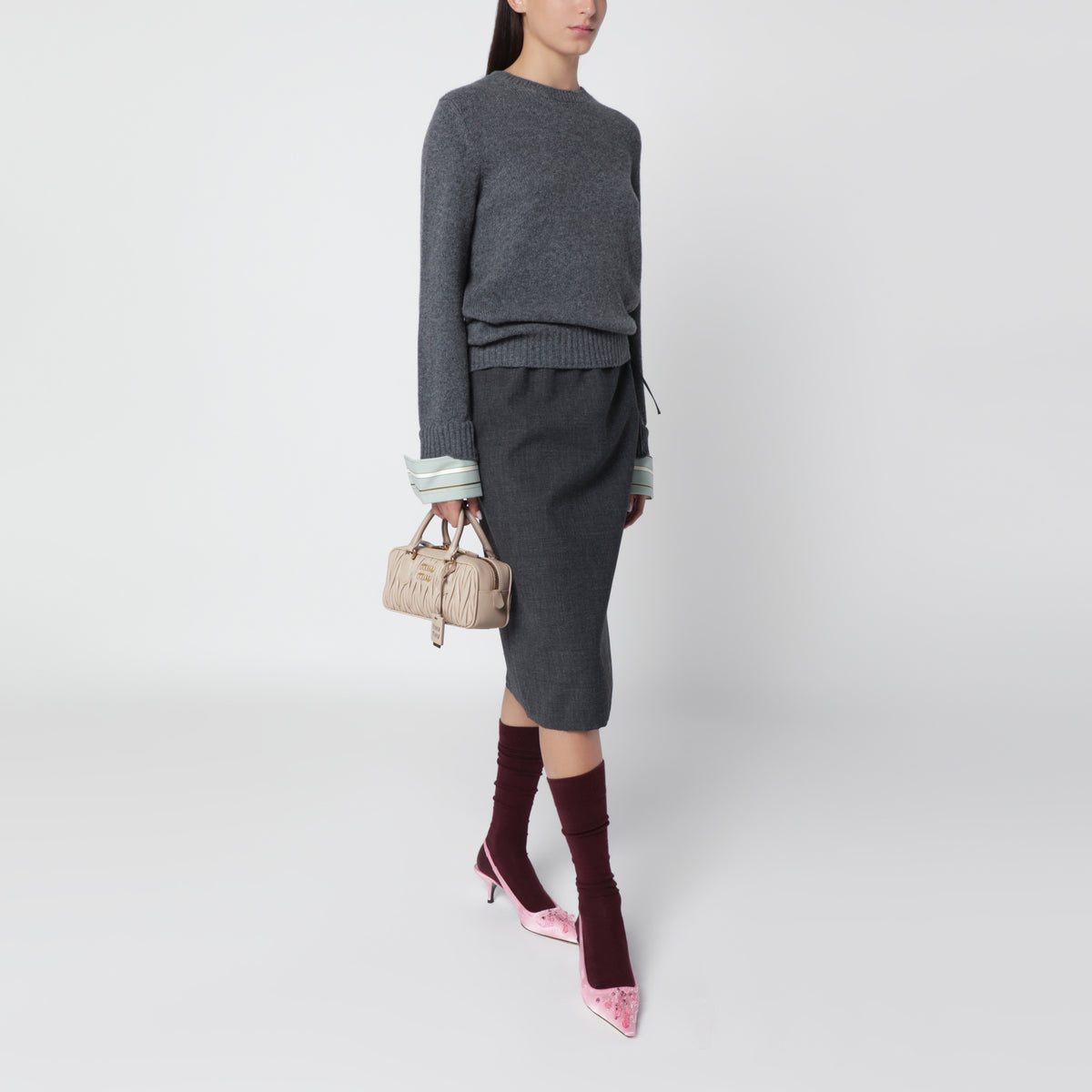 Sac Arcadie Cipria en cuir nappa matelassé