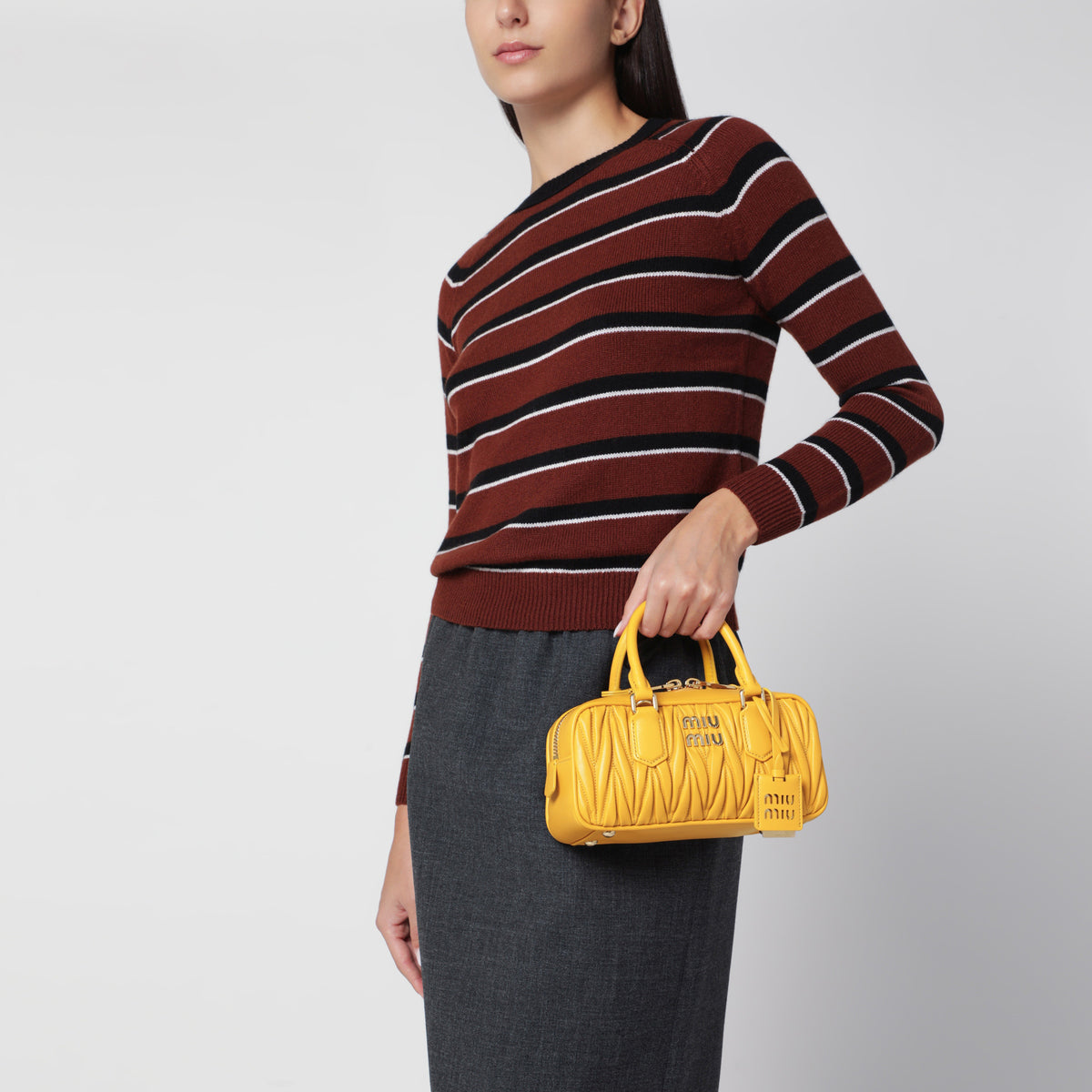 Borsa Arcadie gialla in nappa matelassé