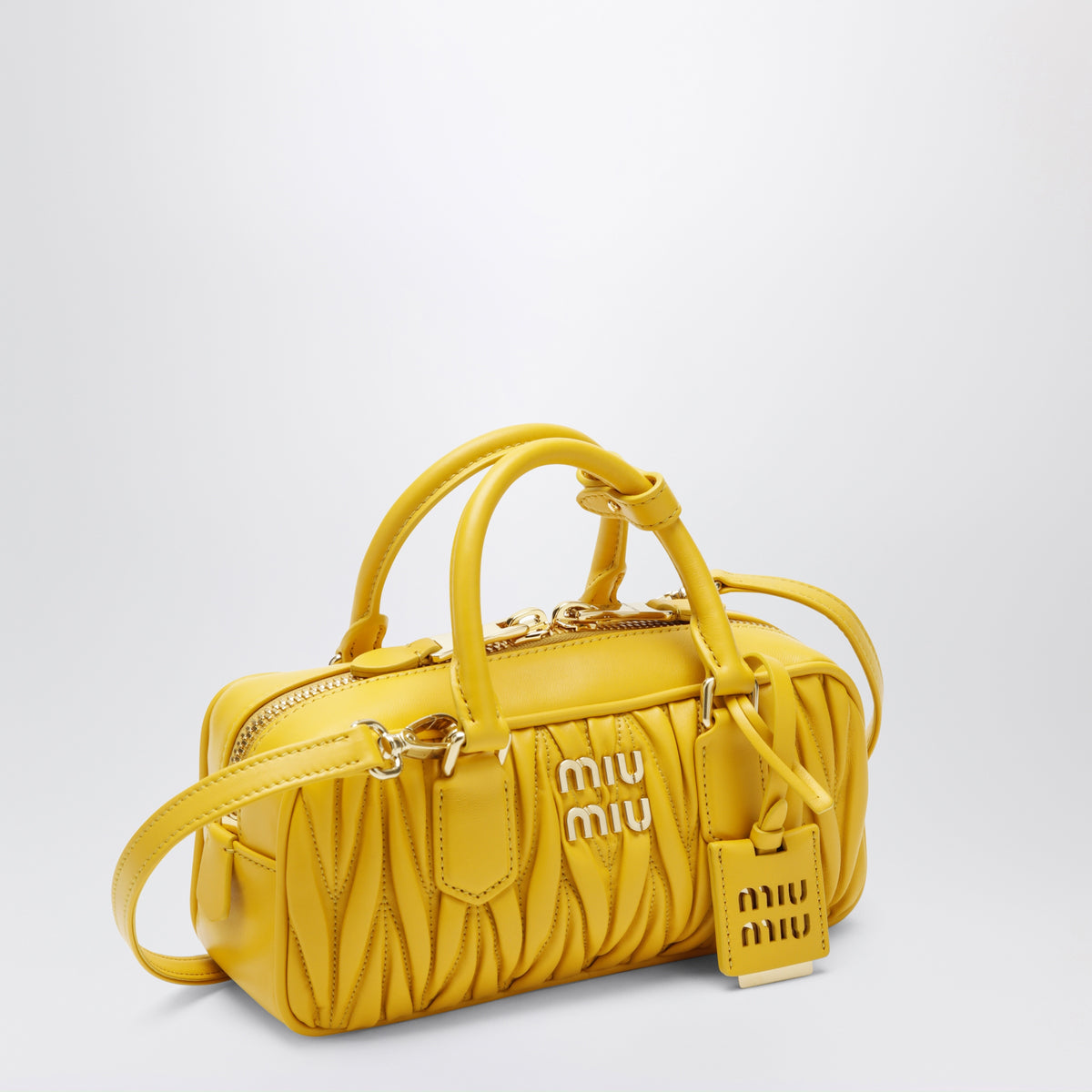 Borsa Arcadie gialla in nappa matelassé