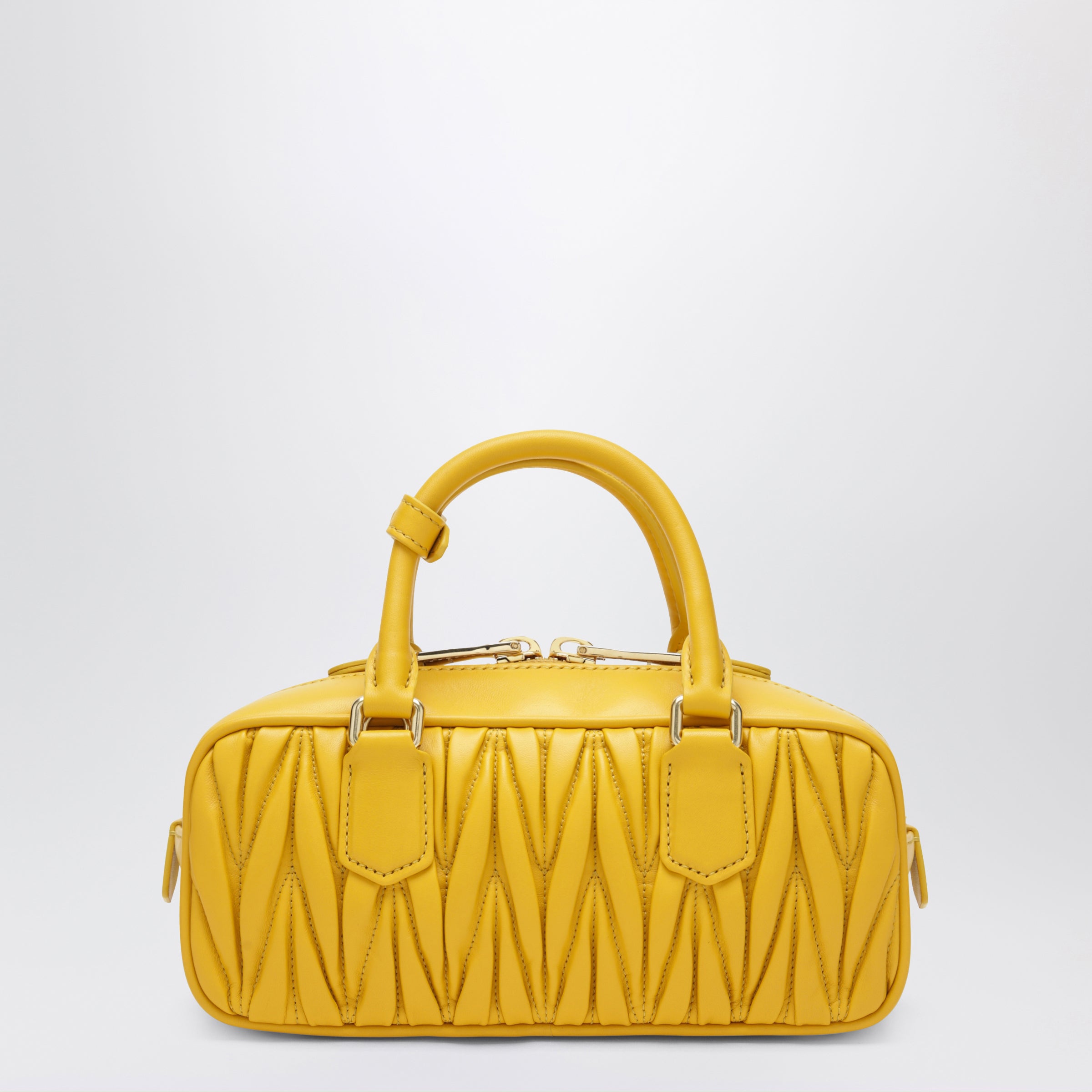 Miu Miu Yellow Arcadie bag in matelassé nappa leather | TheDoubleF
