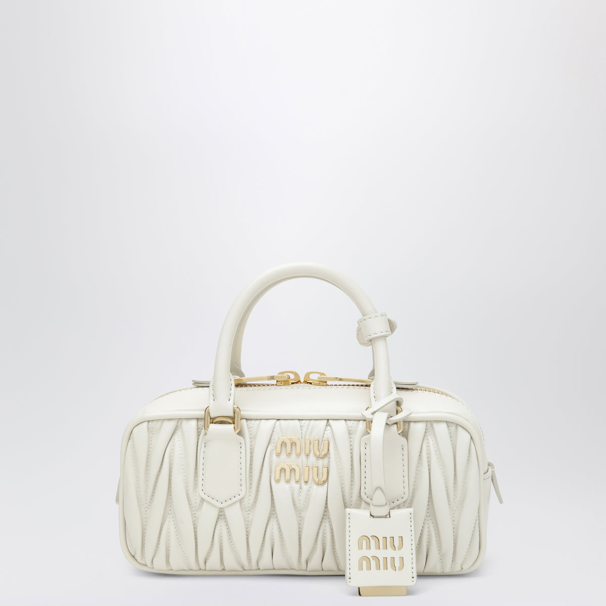 Sac Arcadie blanc en cuir nappa matelassé