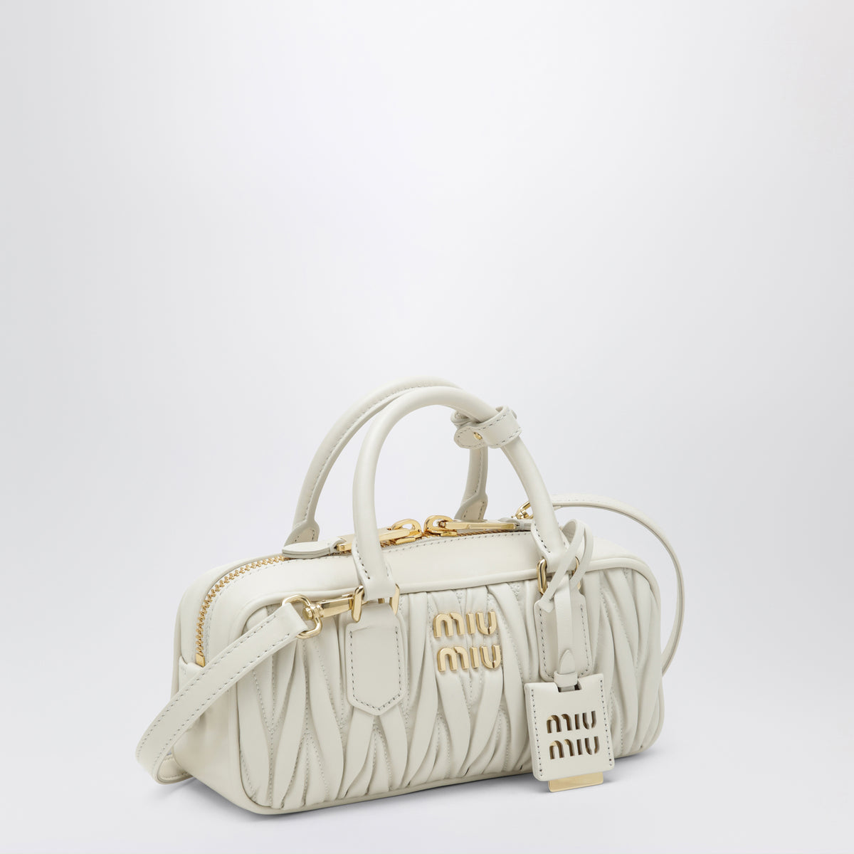 Sac Arcadie blanc en cuir nappa matelassé