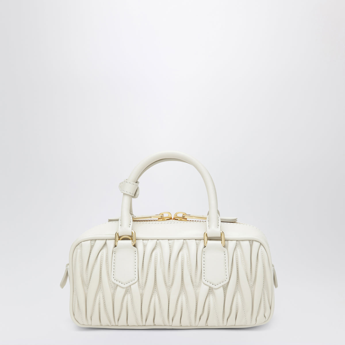 Sac Arcadie blanc en cuir nappa matelassé