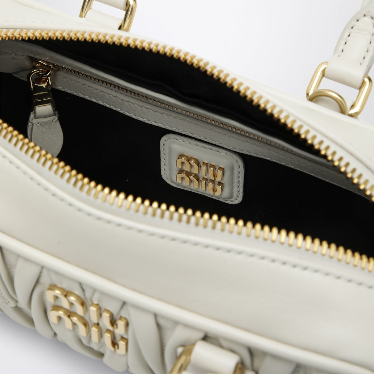 Sac Arcadie blanc en cuir nappa matelassé