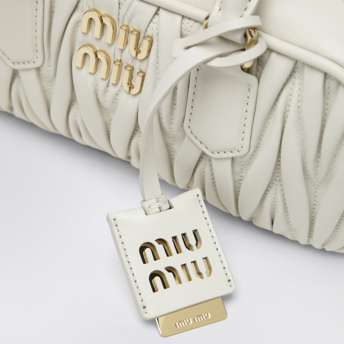 Sac Arcadie blanc en cuir nappa matelassé