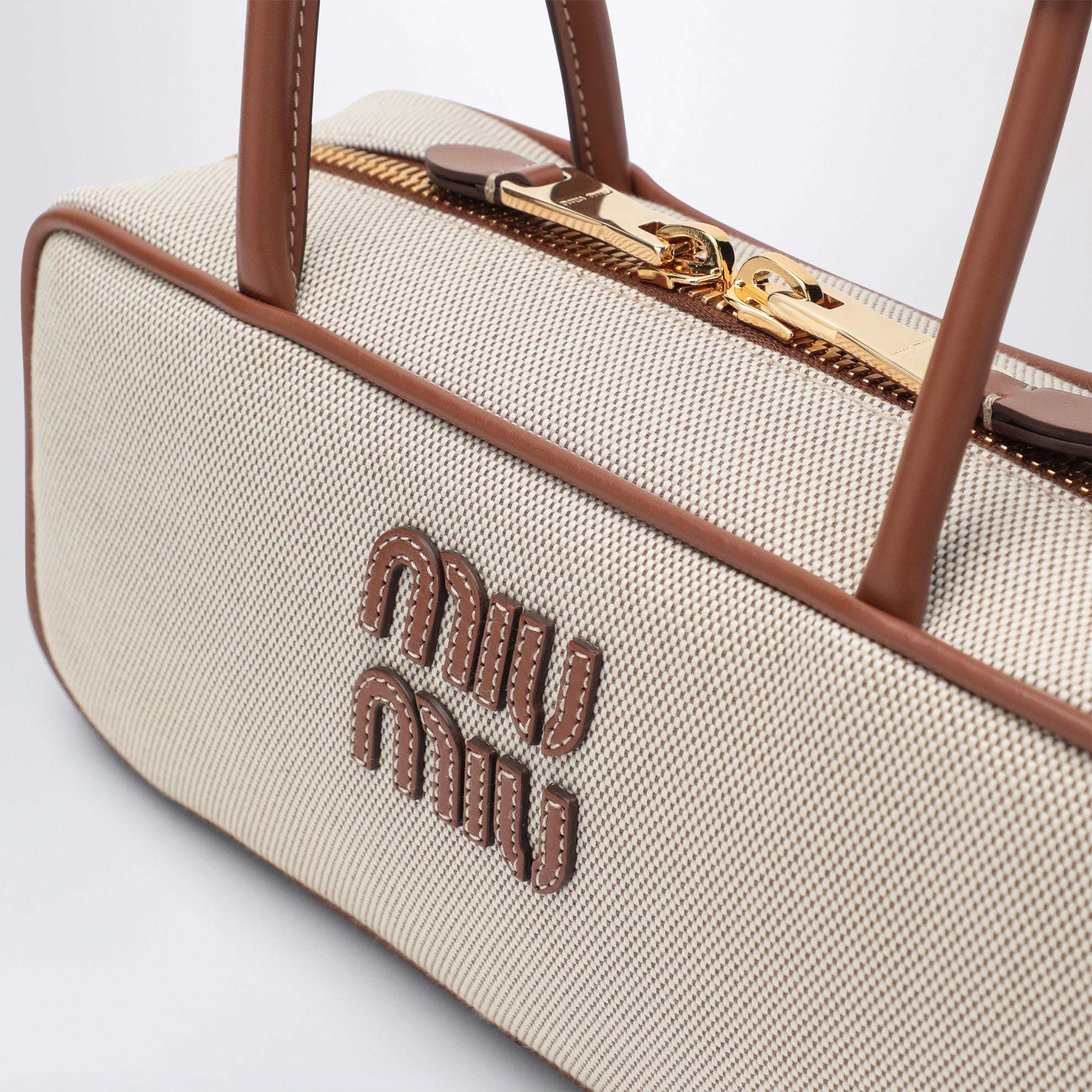 Borsa Beau piccola in canvas e pelle