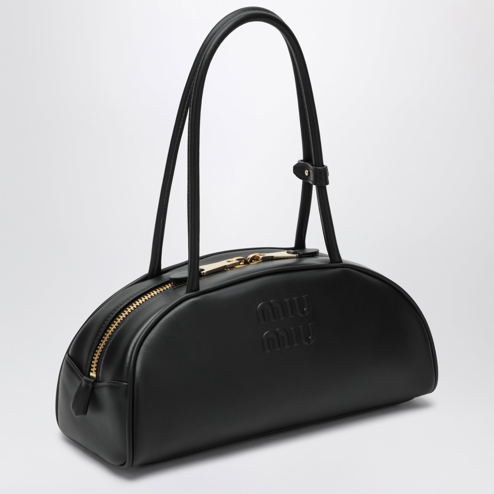 Borsa Beau media in pelle nera