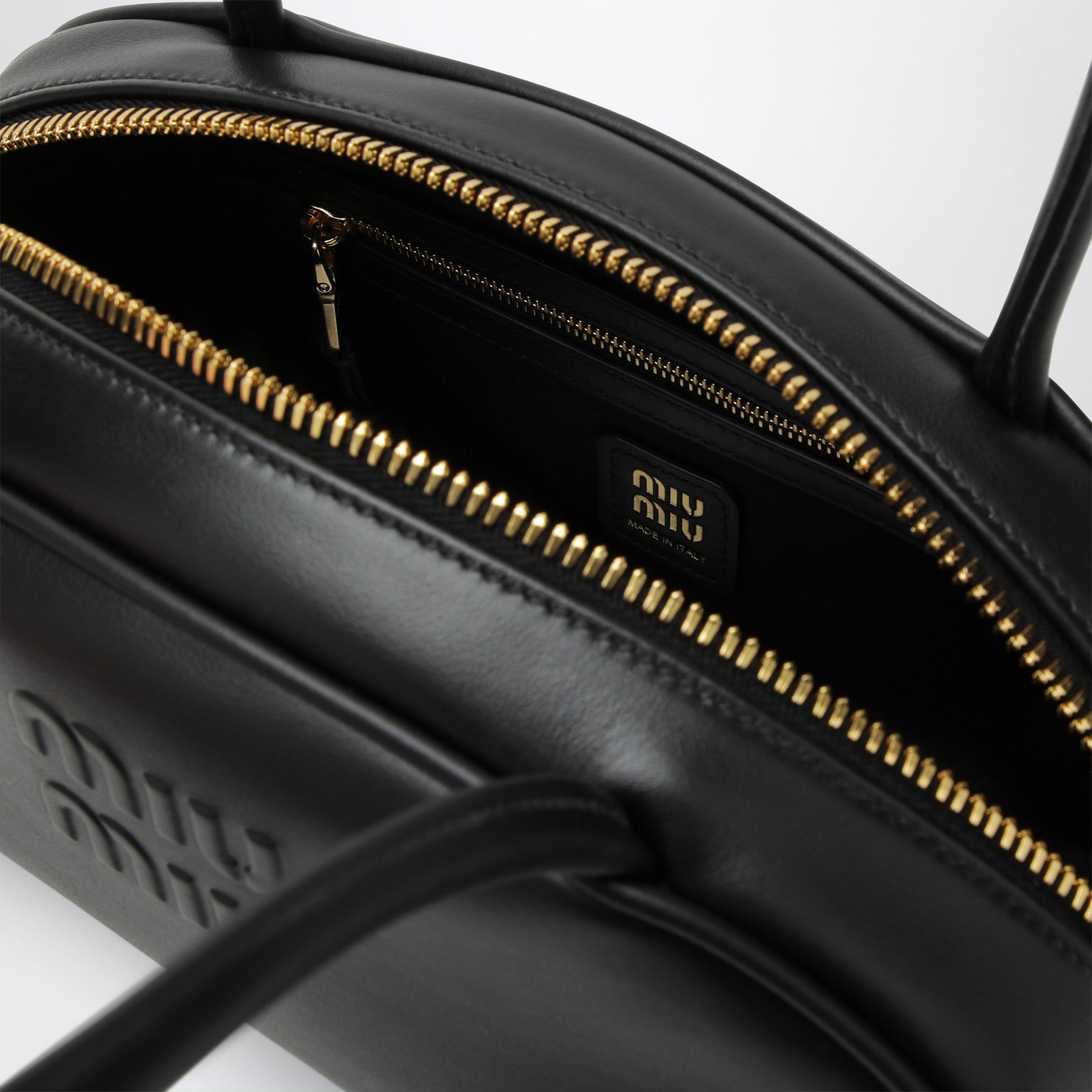 Borsa Beau media in pelle nera