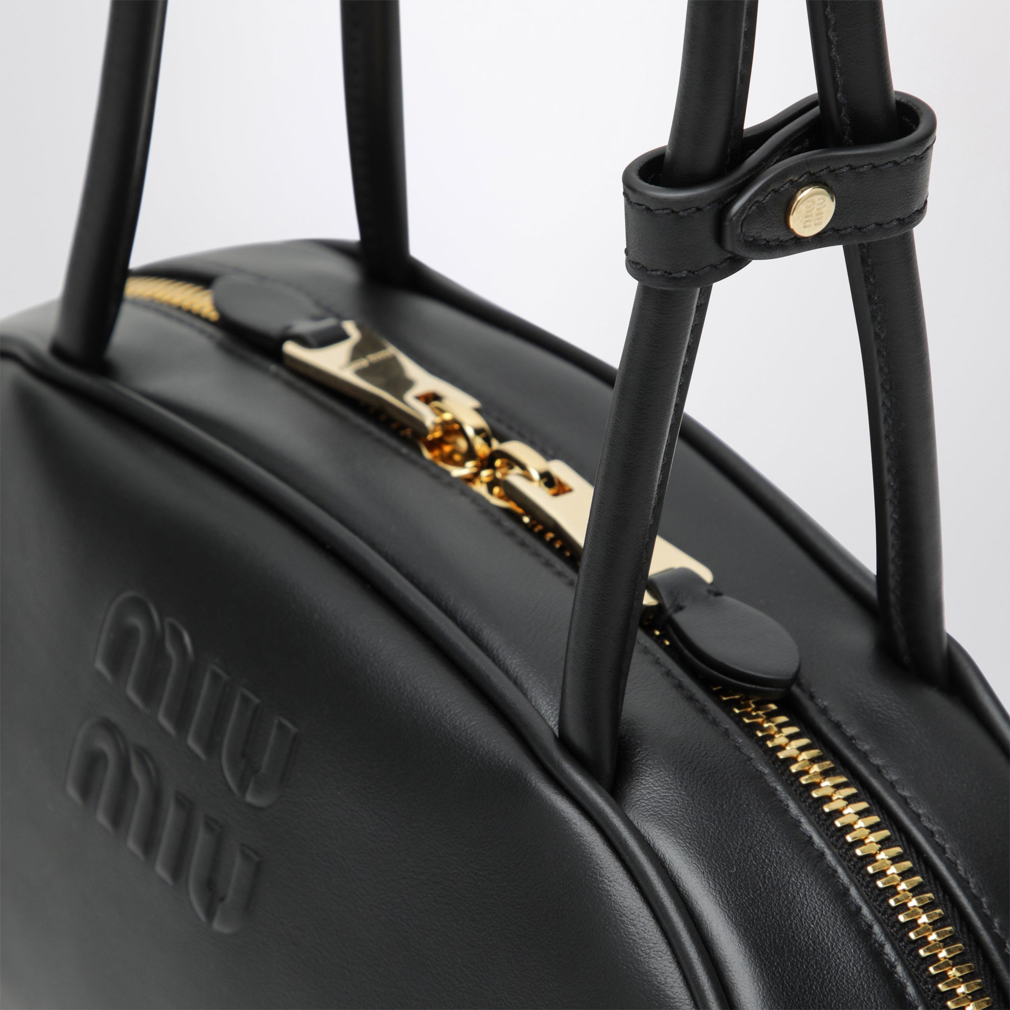 Borsa Beau media in pelle nera