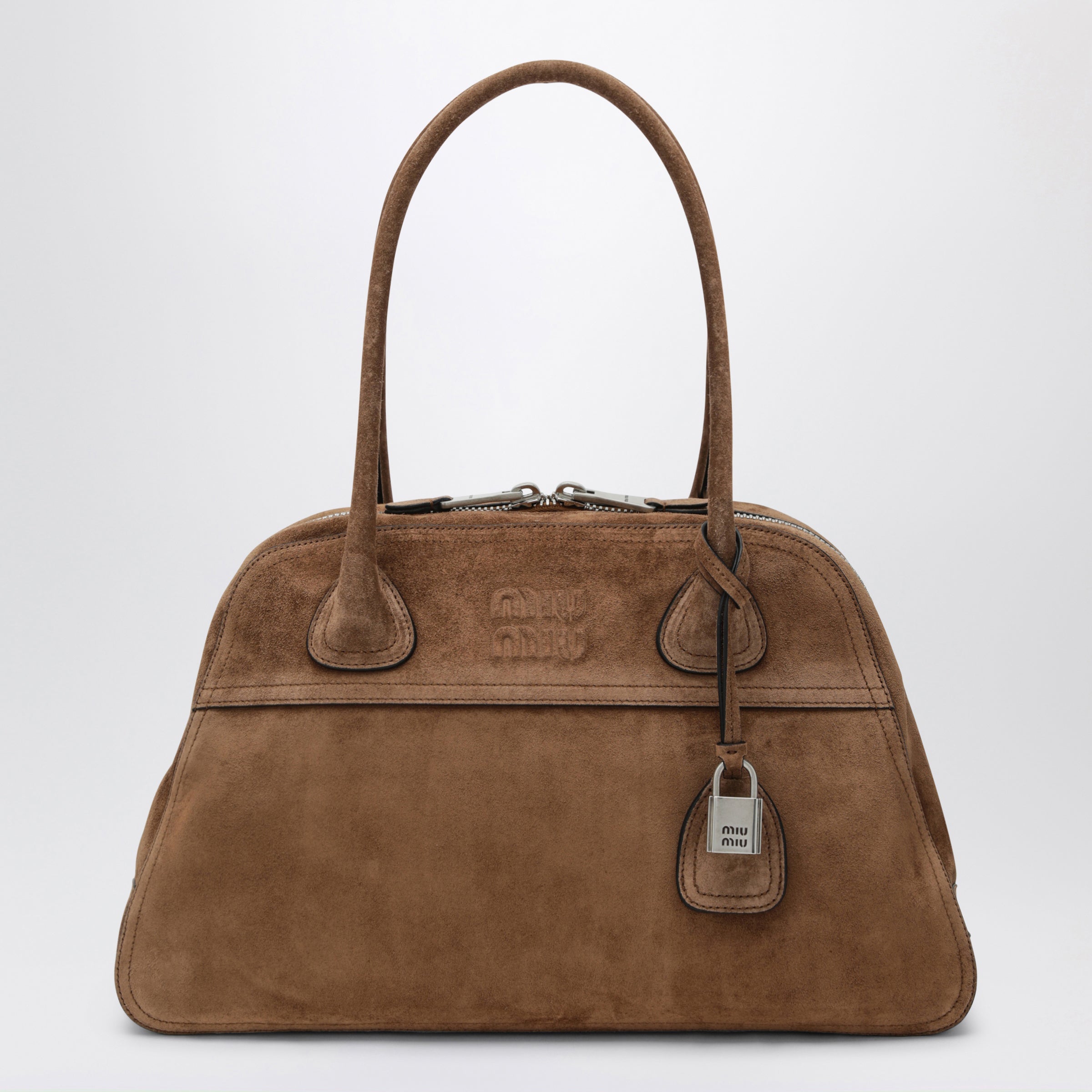 Miu Miu Medium Vivant bag in cocoa suede leather | TheDoubleF
