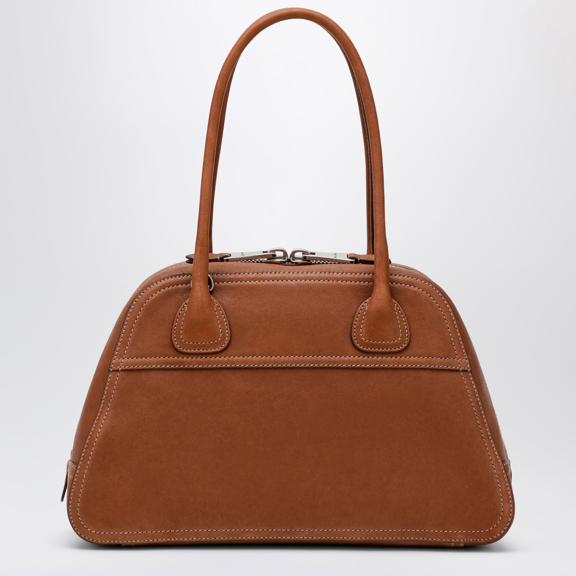 Vivant nappa leather bowling bag in caramel