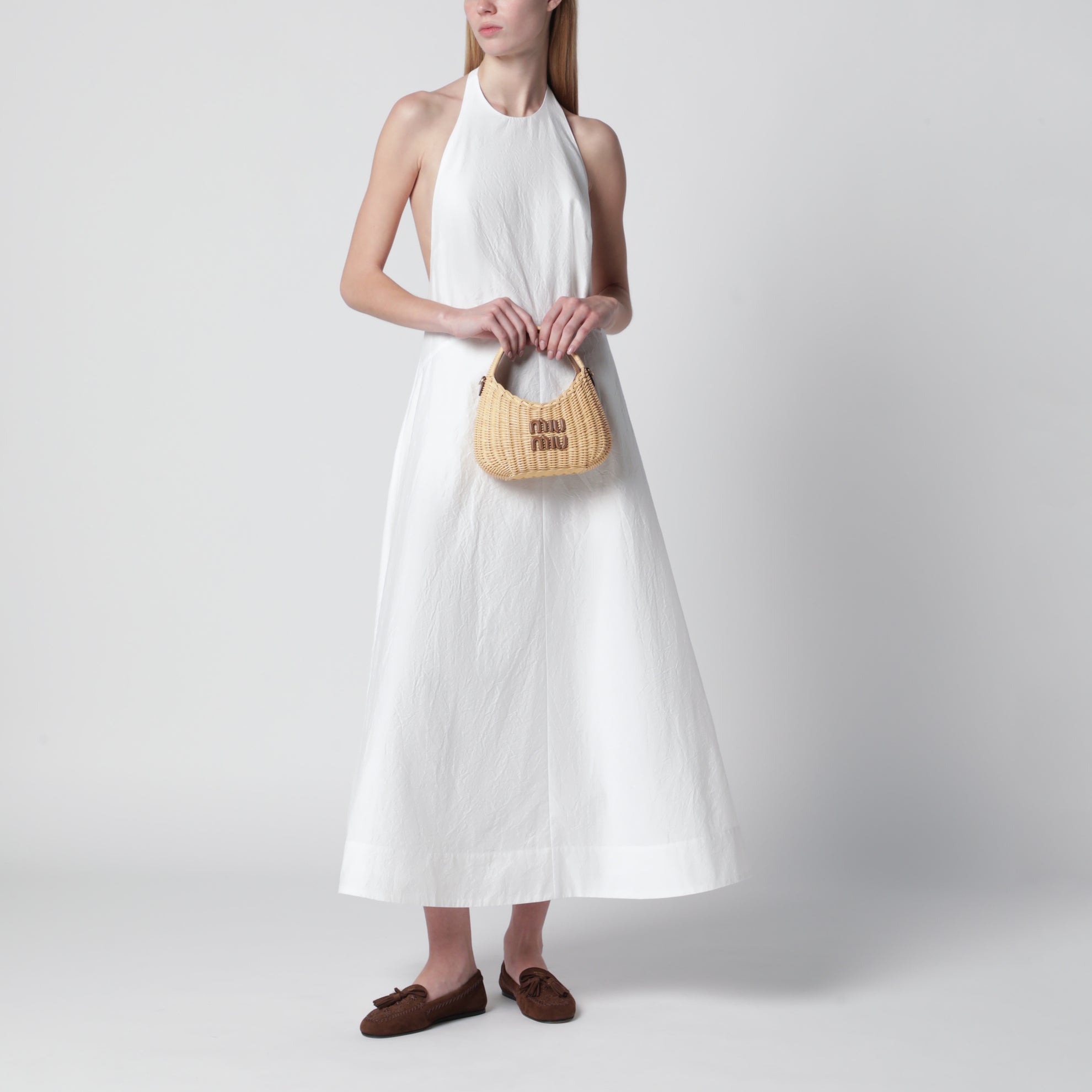 Borsa a mano Wander in midollino Naturale/Caramel