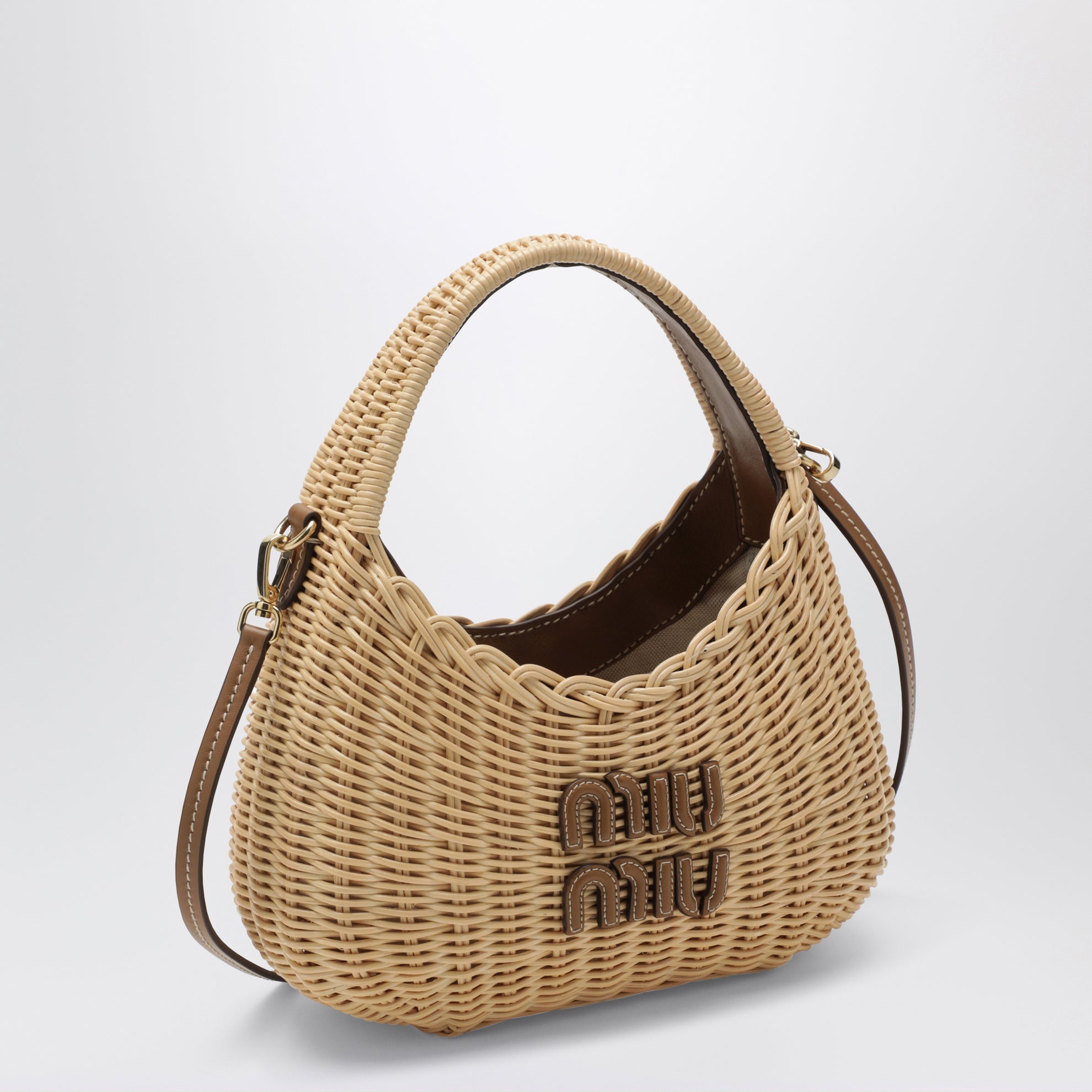 Borsa a mano Wander in midollino Naturale/Caramel