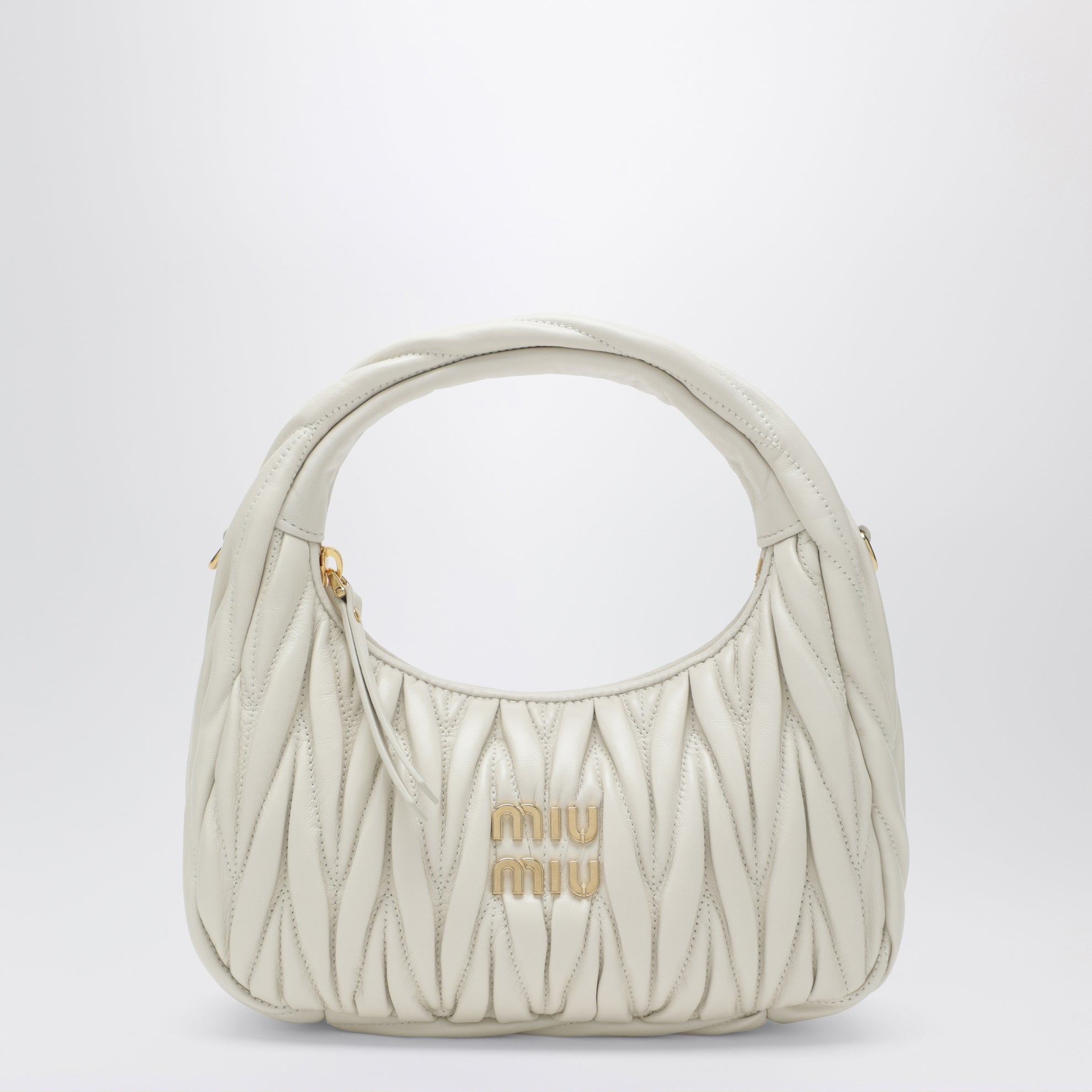 Borsa piccola Miu Wander bianca matelassé