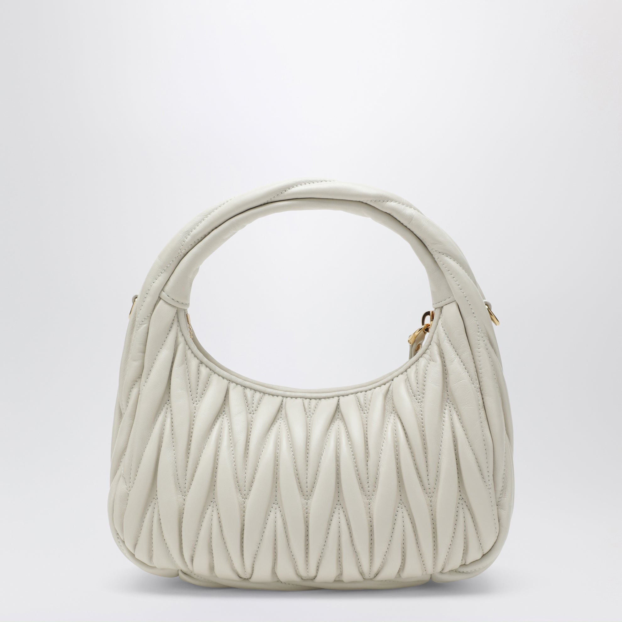 Borsa piccola Miu Wander bianca matelassé