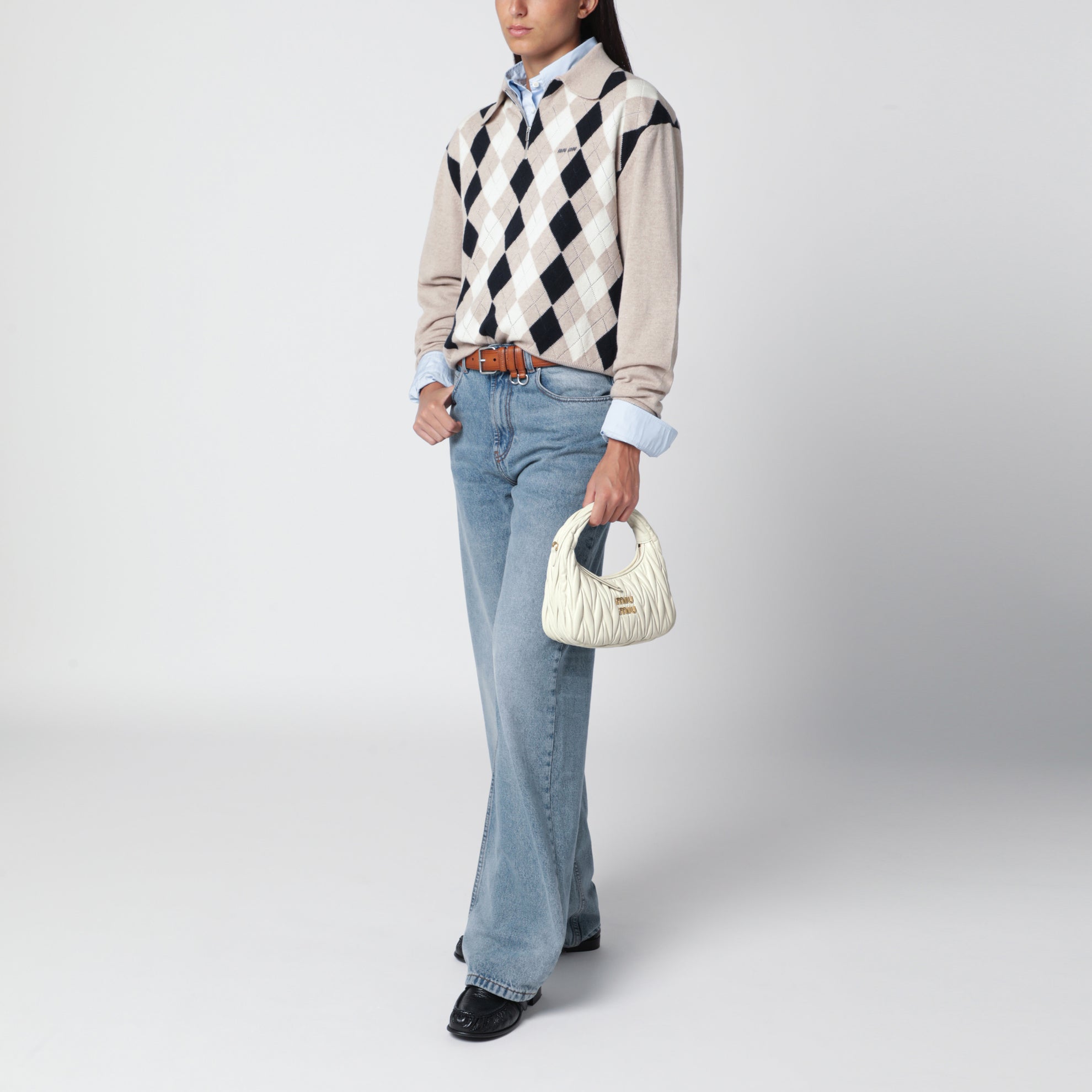 Petit sac Miu Wander blanc matelassé