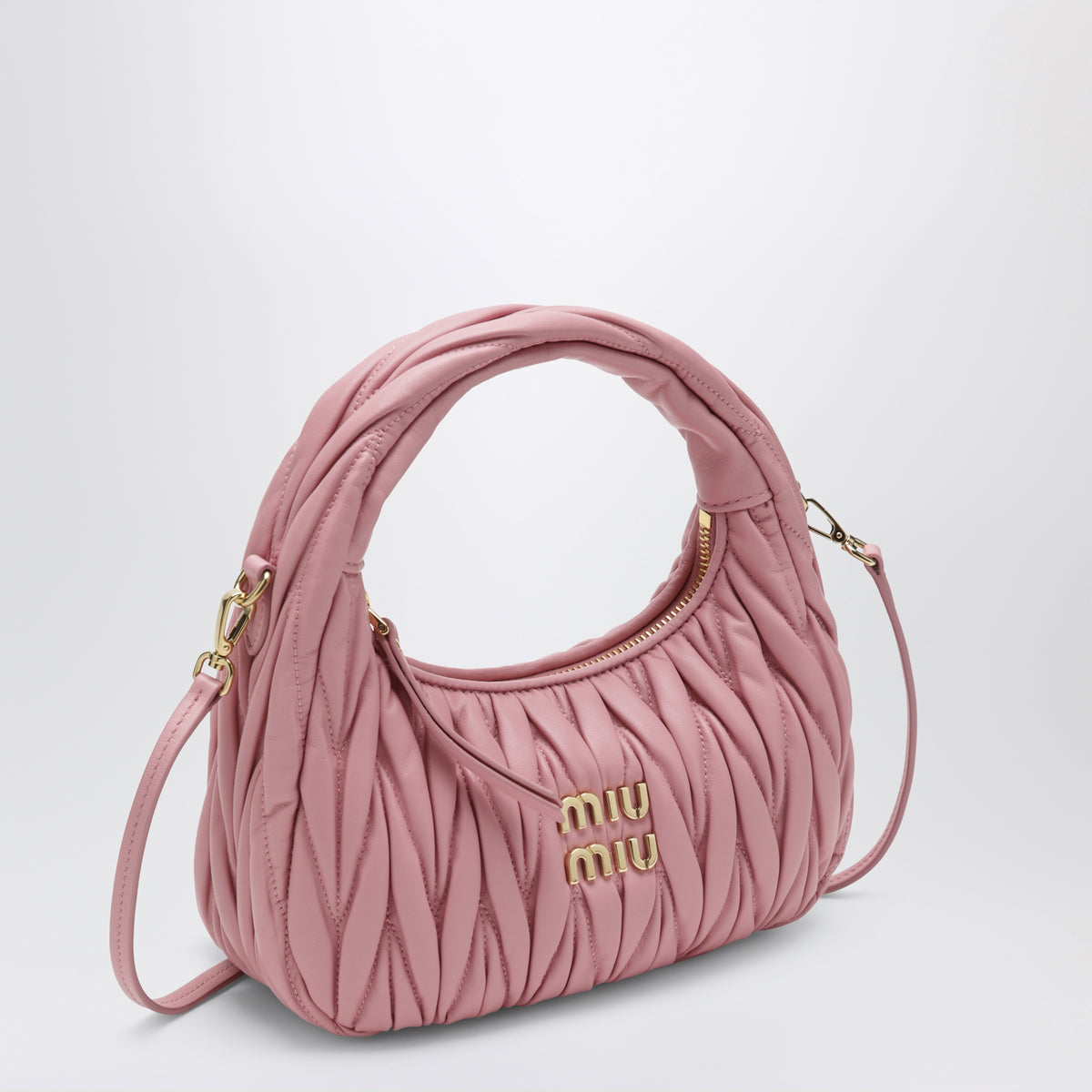 Borsa piccola Miu Wander rosa matelassé