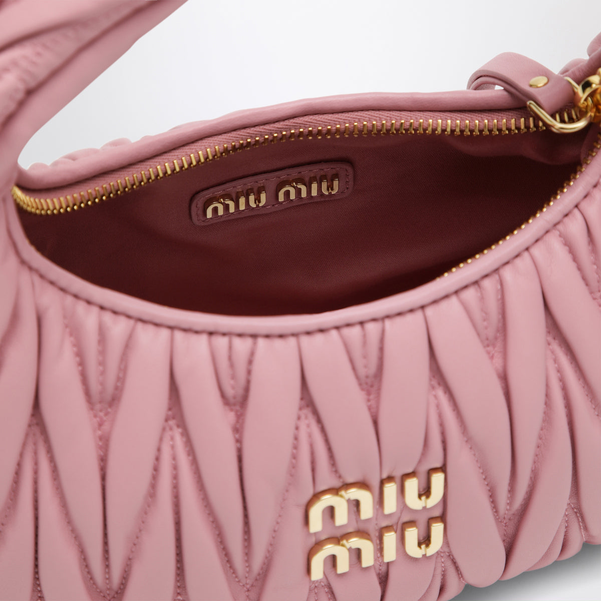 Borsa piccola Miu Wander rosa matelassé