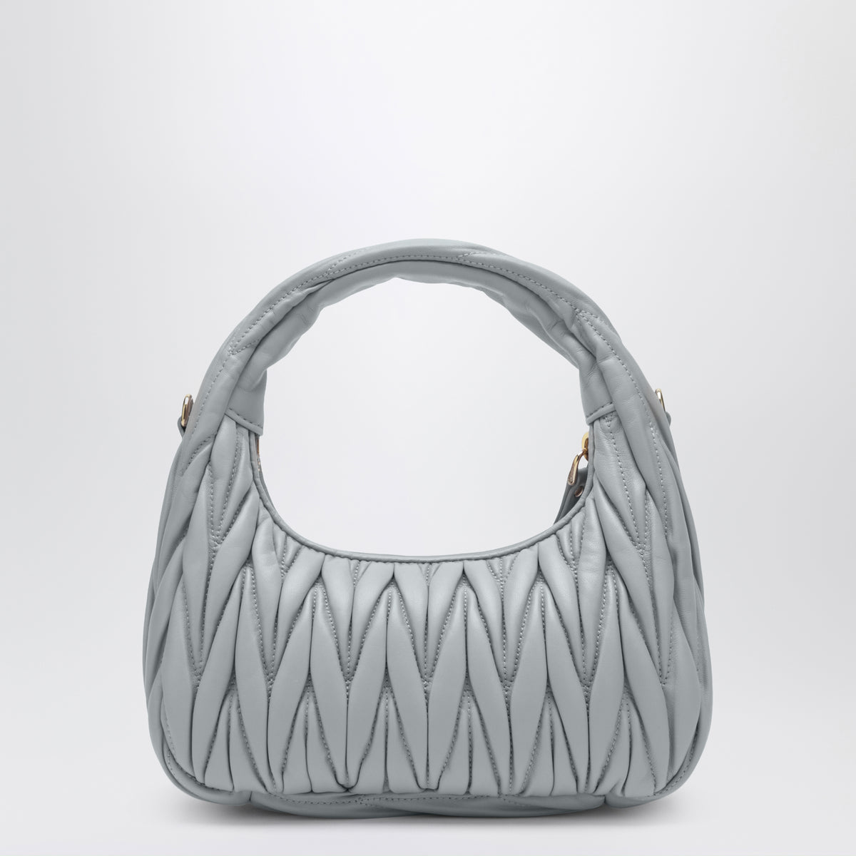 Borsa piccola Miu Wander color perla matelassé