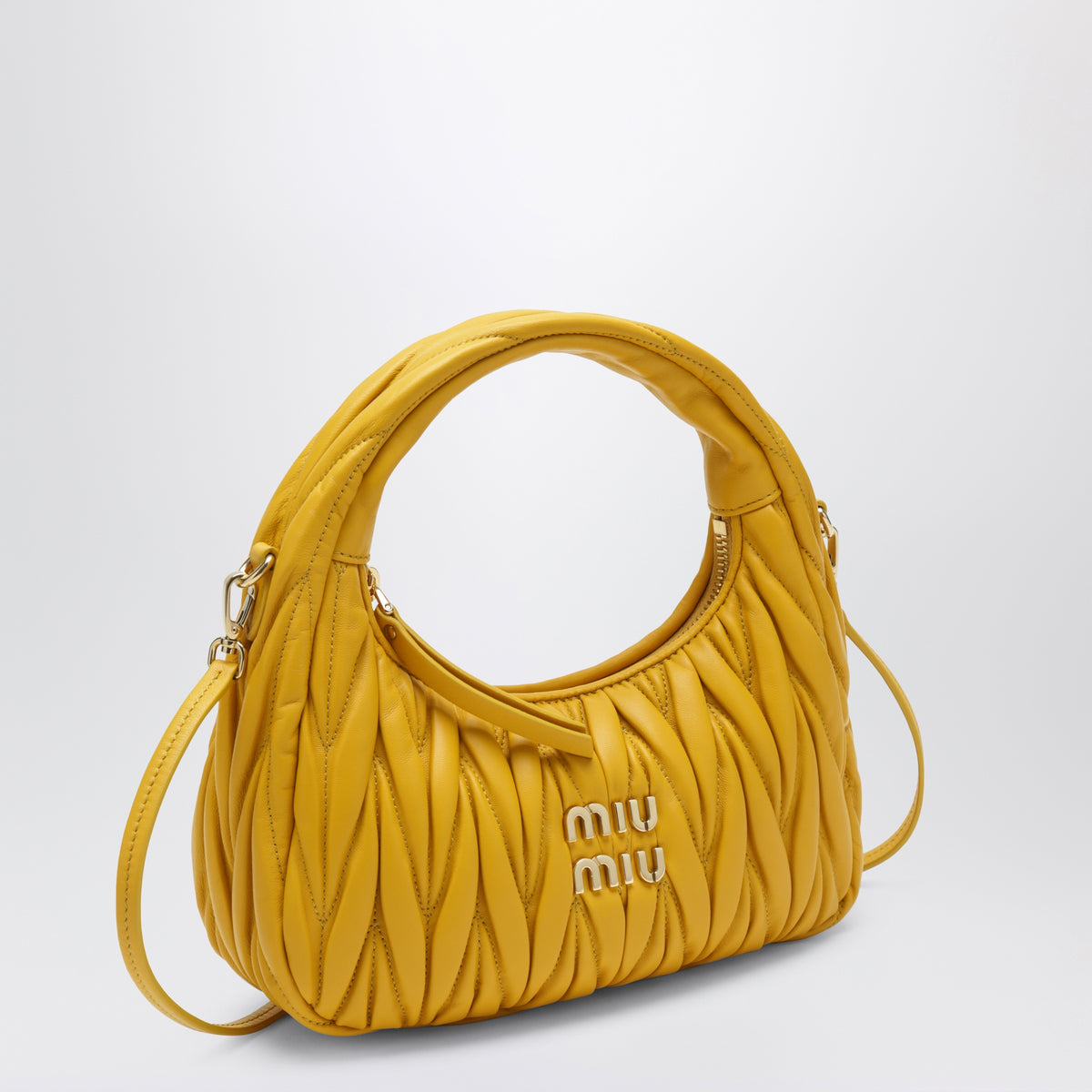 Borsa piccola Miu Wander gialla matelassé