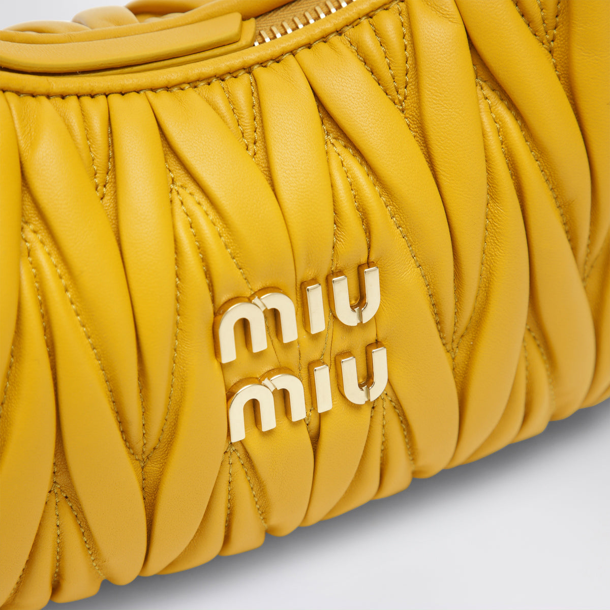 Borsa piccola Miu Wander gialla matelassé
