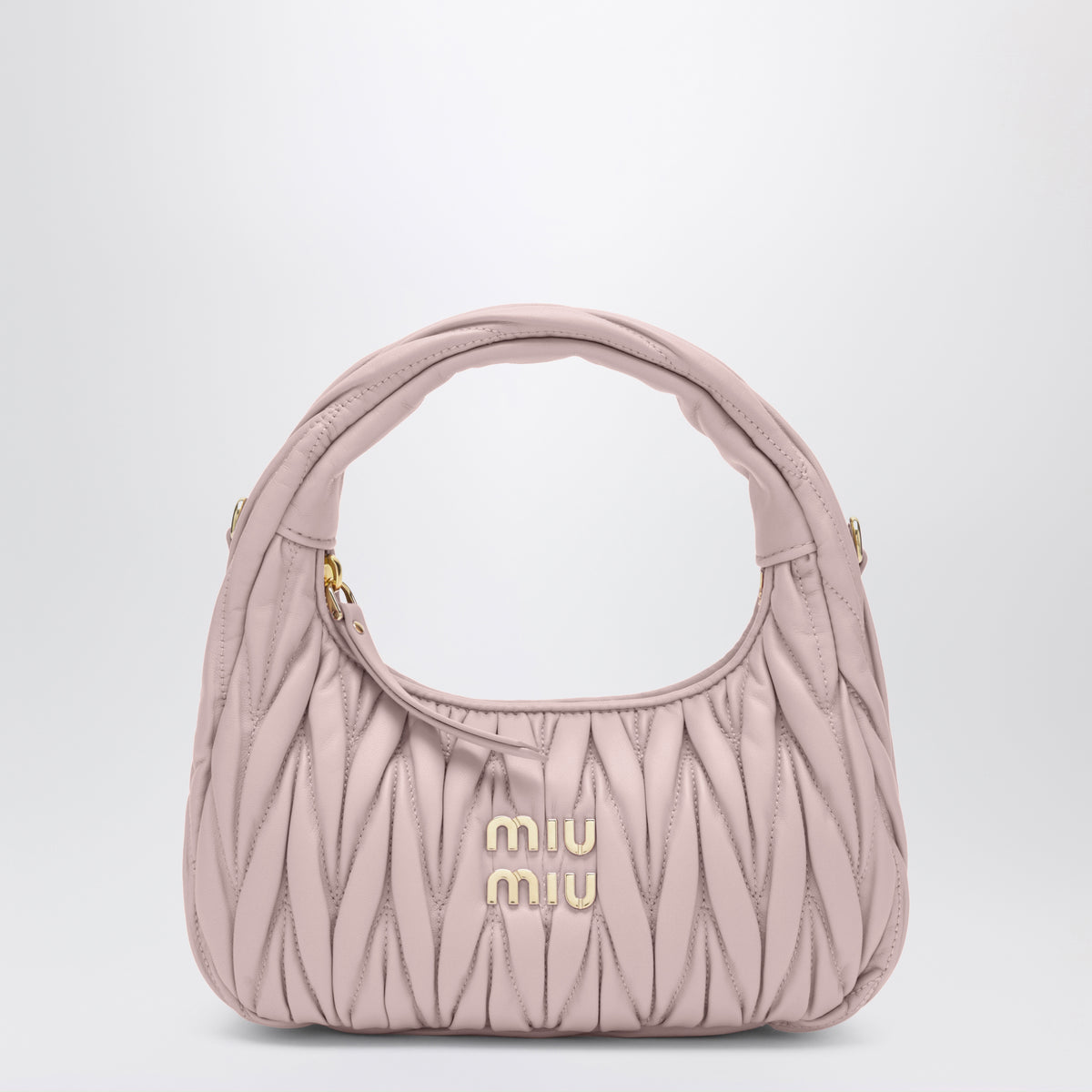 Small Alabastro Miu Wander bag in matelassé leather