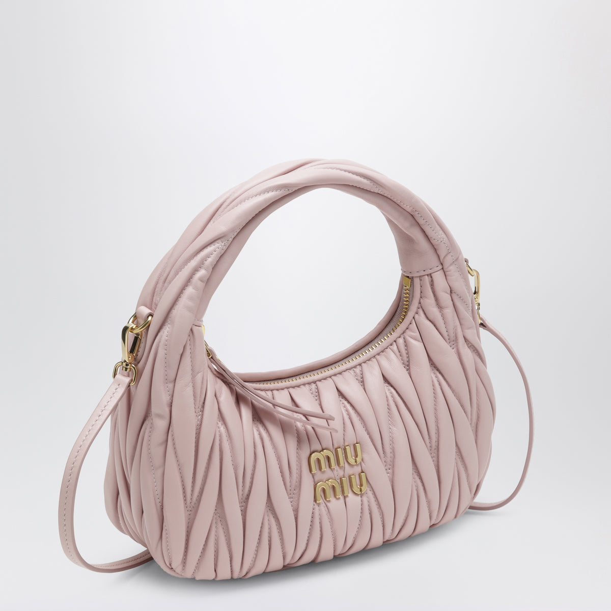 Small Alabastro Miu Wander bag in matelassé leather