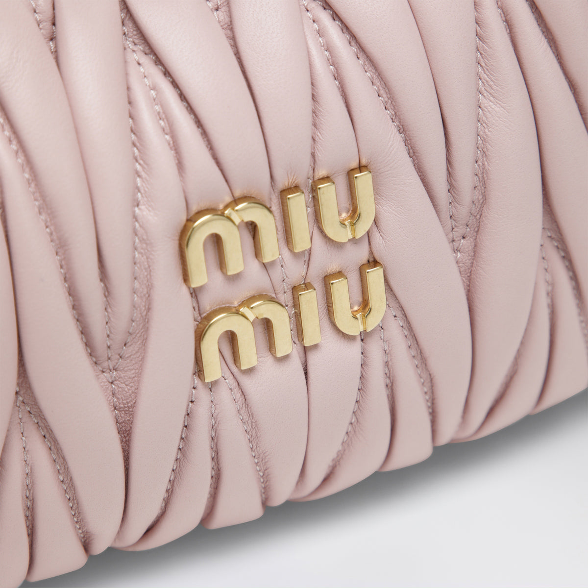 Small Alabastro Miu Wander bag in matelassé leather