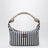 Borsa a righe in canvas Blu/Cognac