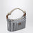 Borsa a righe in canvas Blu/Cognac