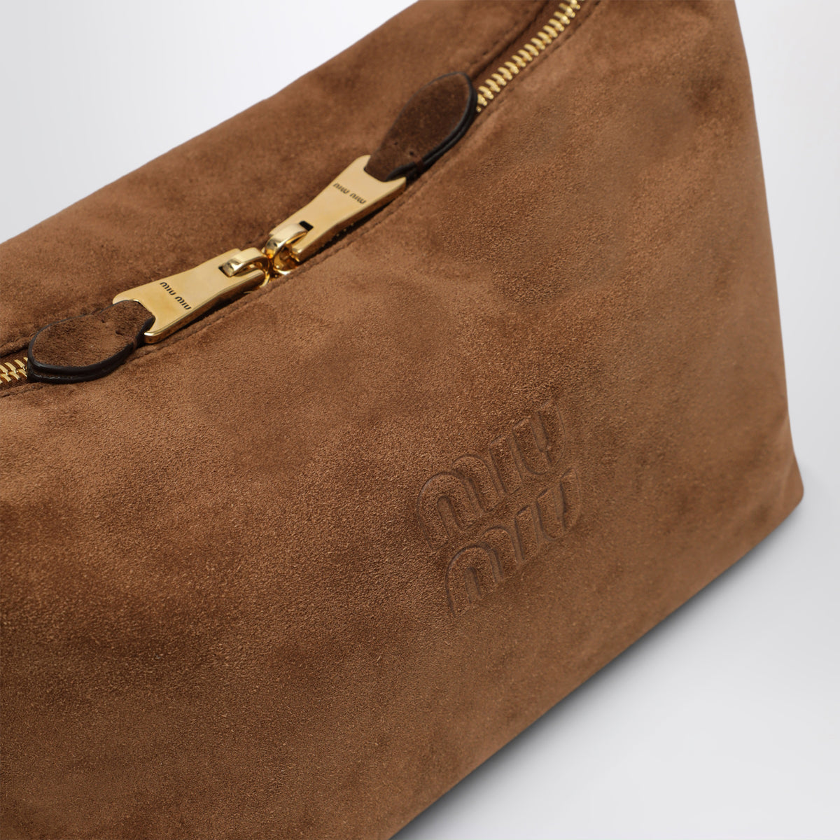Bowling bag in suede, Cocoa