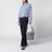 Blue/Cognac striped canvas bag