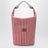Borsa a righe in canvas Rosso/Cognac