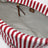Borsa a righe in canvas Rosso/Cognac