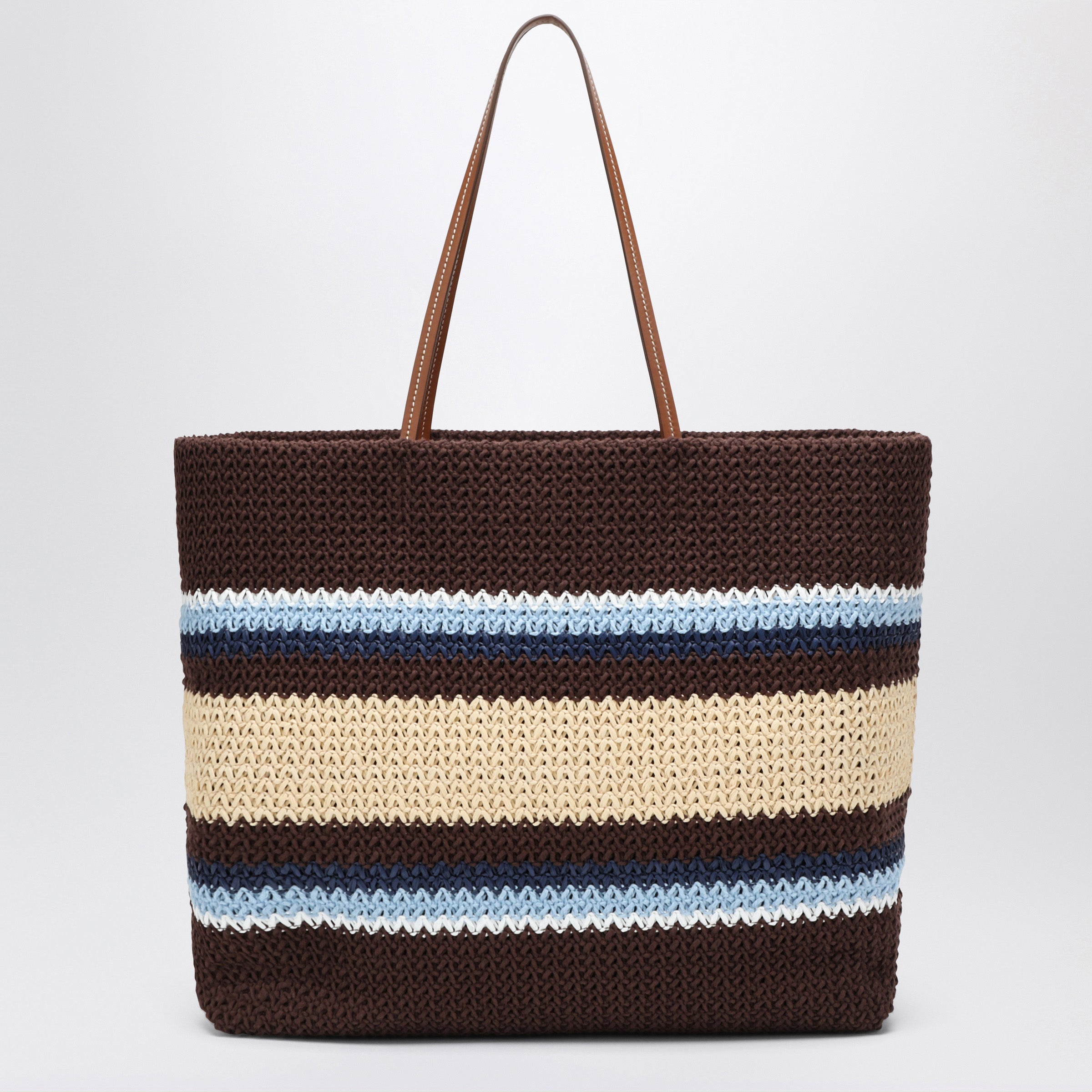 Miu Miu Multicolored raffia effect yarn shopping bag | TheDoubleF