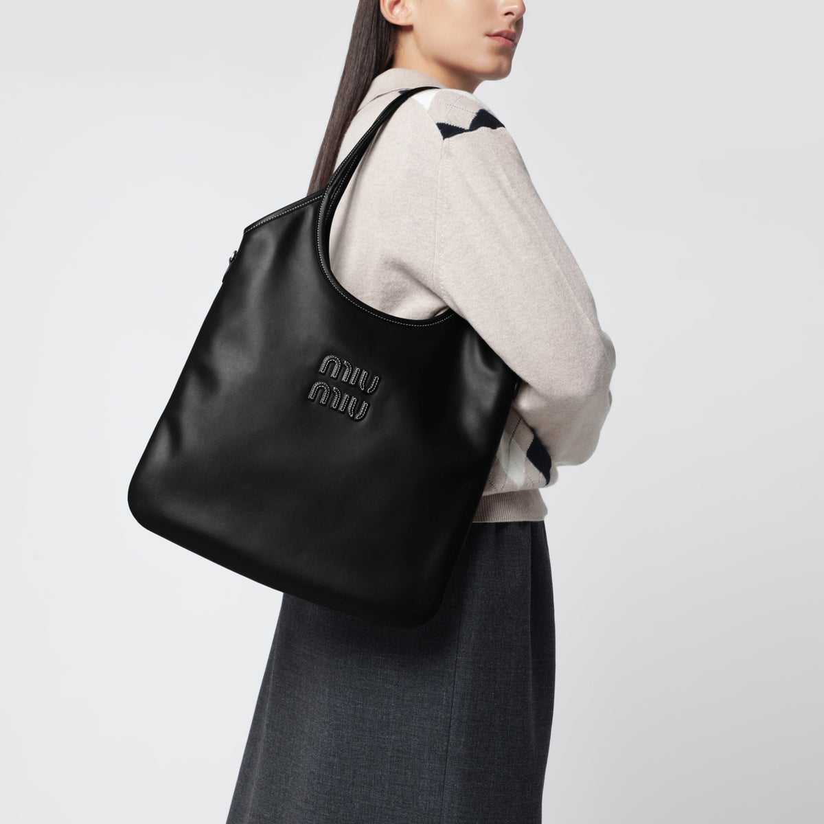 Sac à main IVY noir en cuir