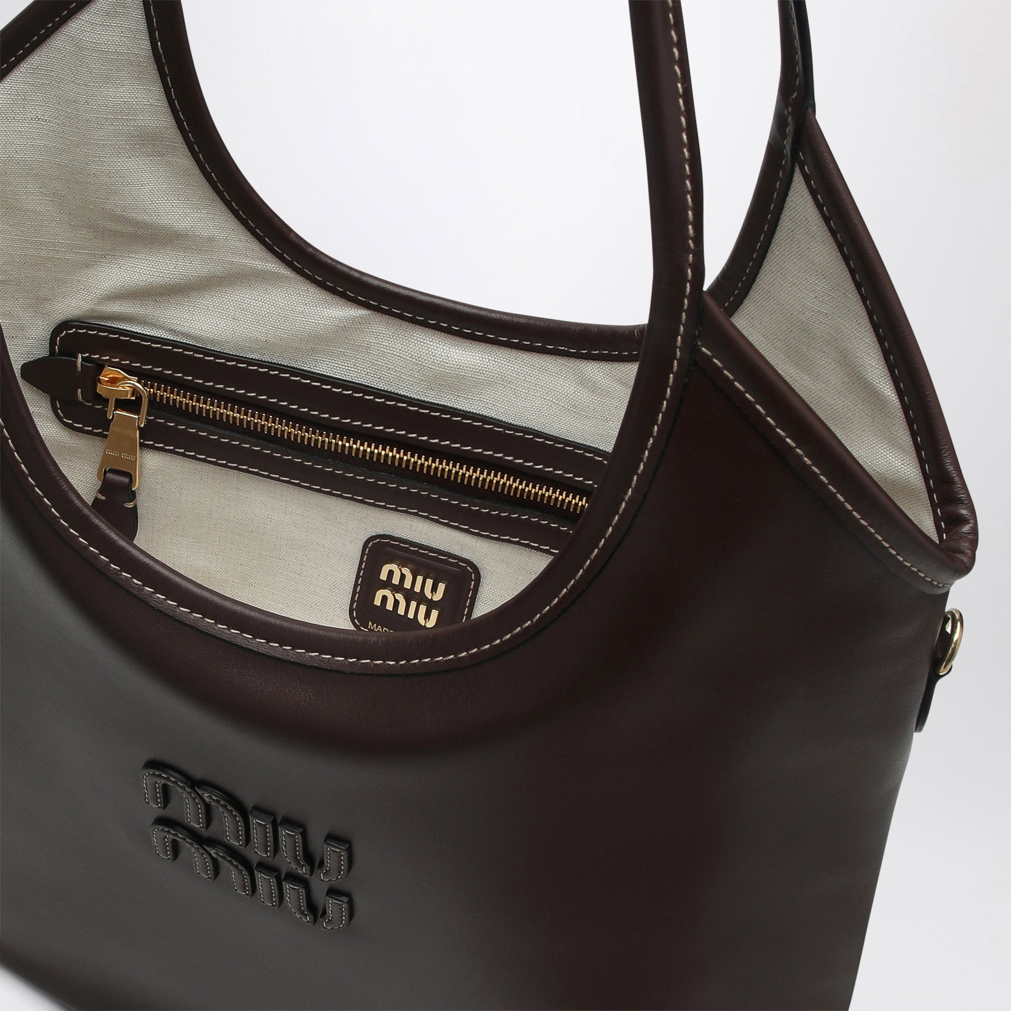 Handtasche IVY aus braunem Radica Leder