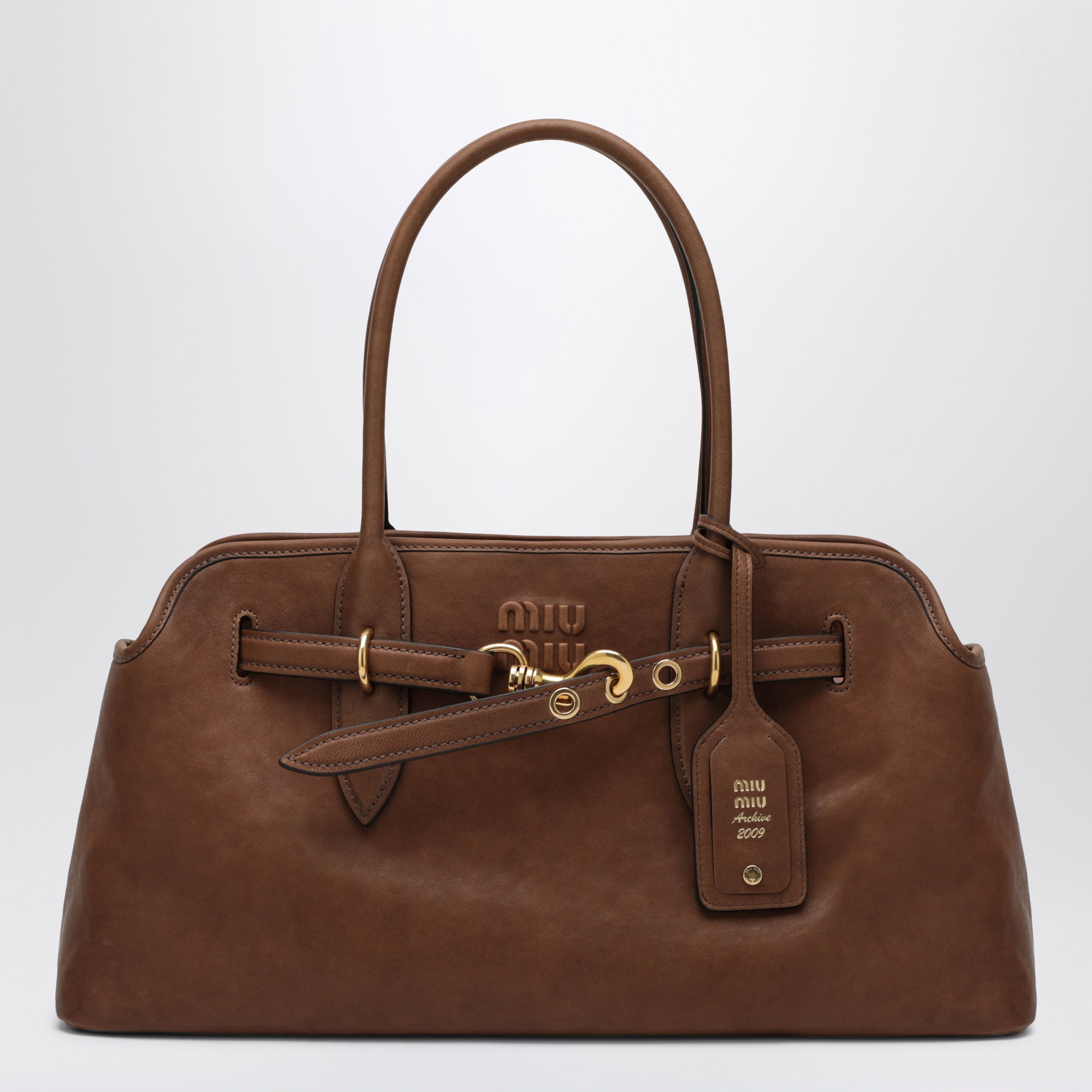 Borsa Aventure Large color Rovere in nappa