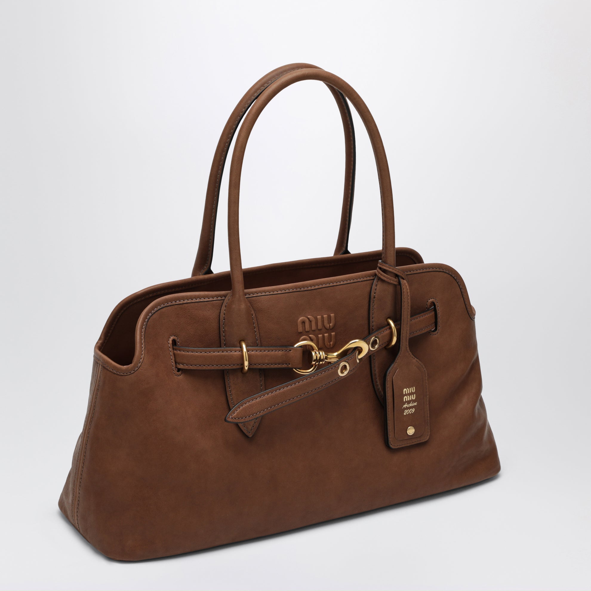 Borsa Aventure Large color Rovere in nappa