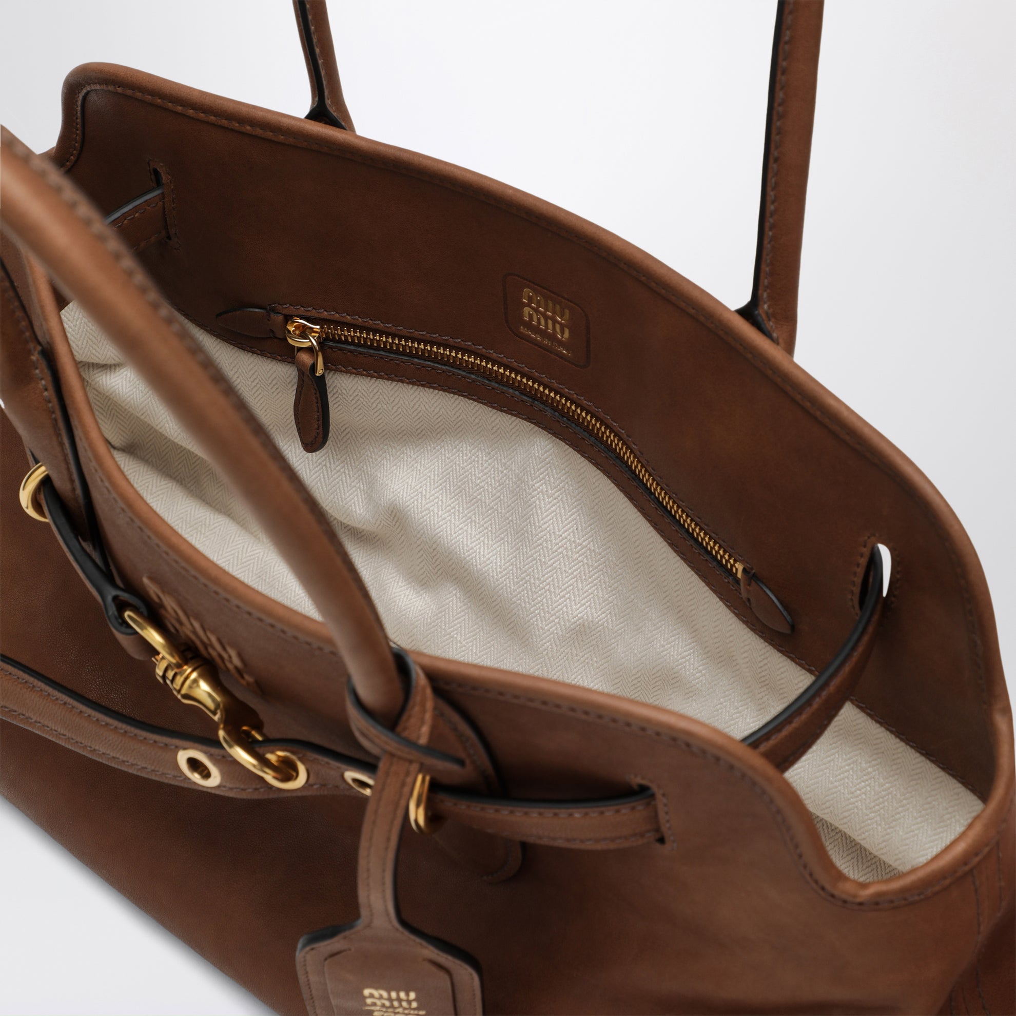 Borsa Aventure Large color Rovere in nappa