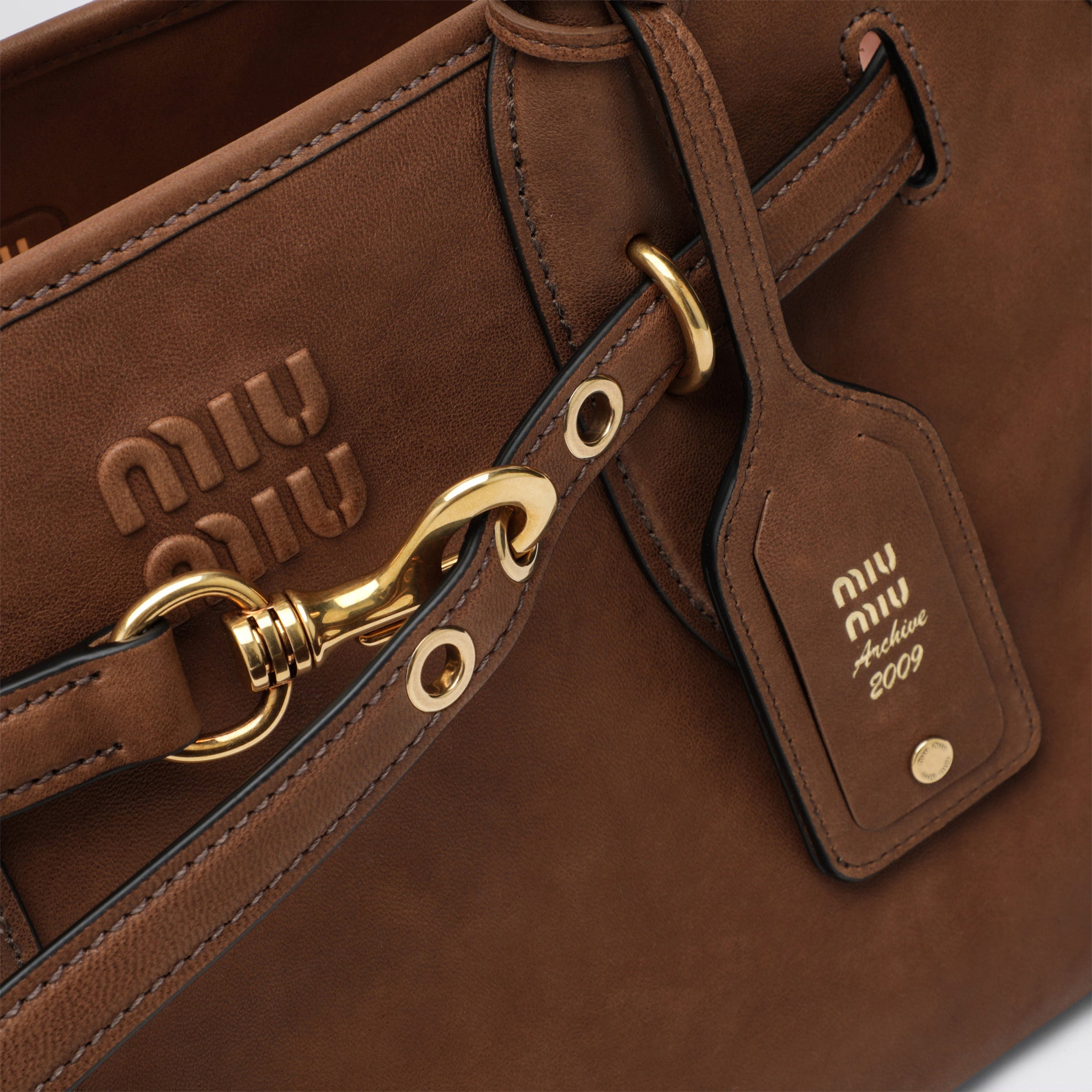 Borsa Aventure Large color Rovere in nappa