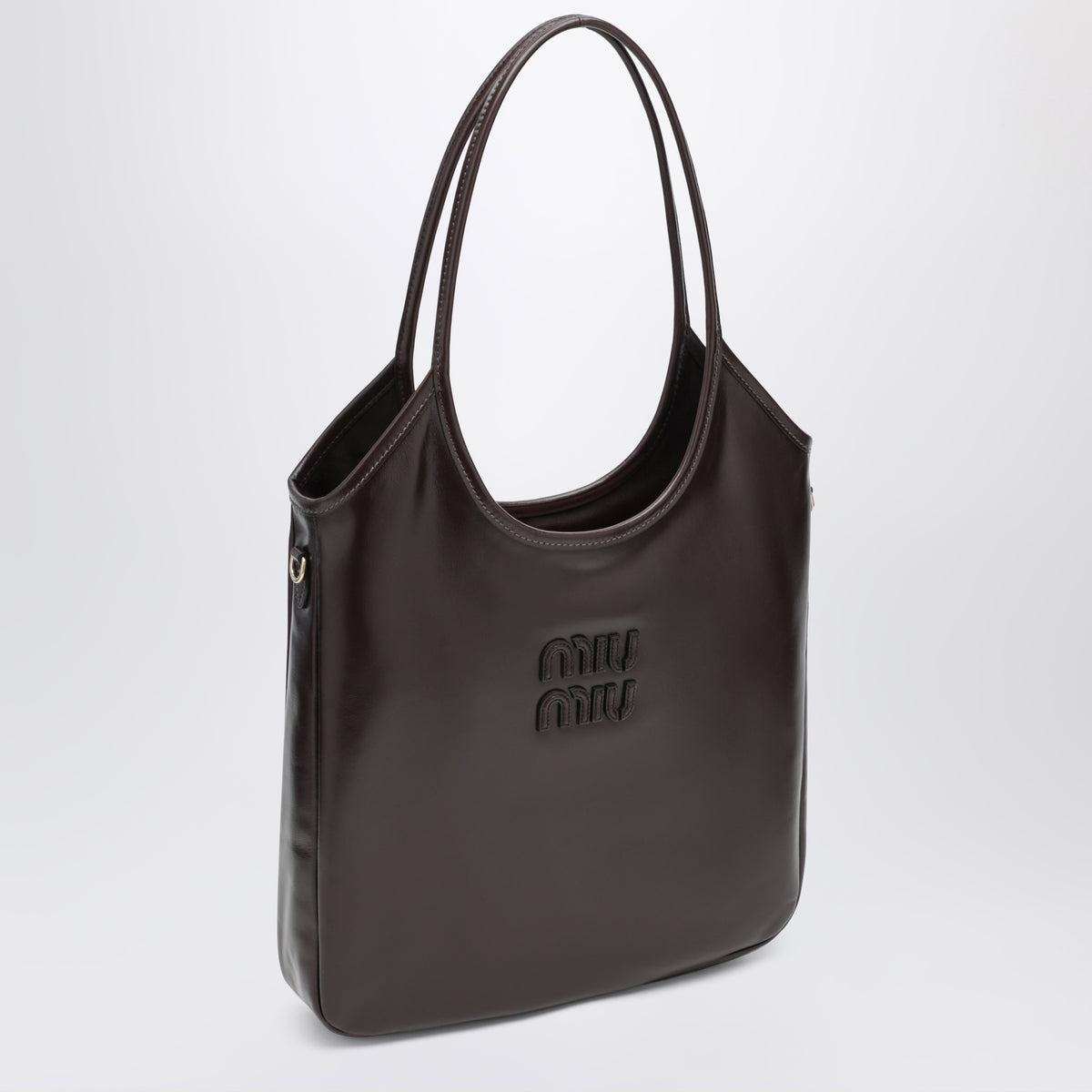 Dark brown Ivy bag in calfskin leather