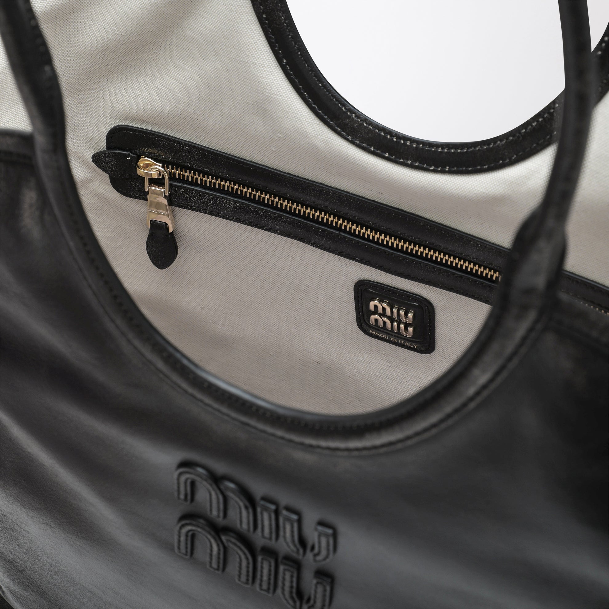 Ivy shopping tote in lambskin leather, coffee