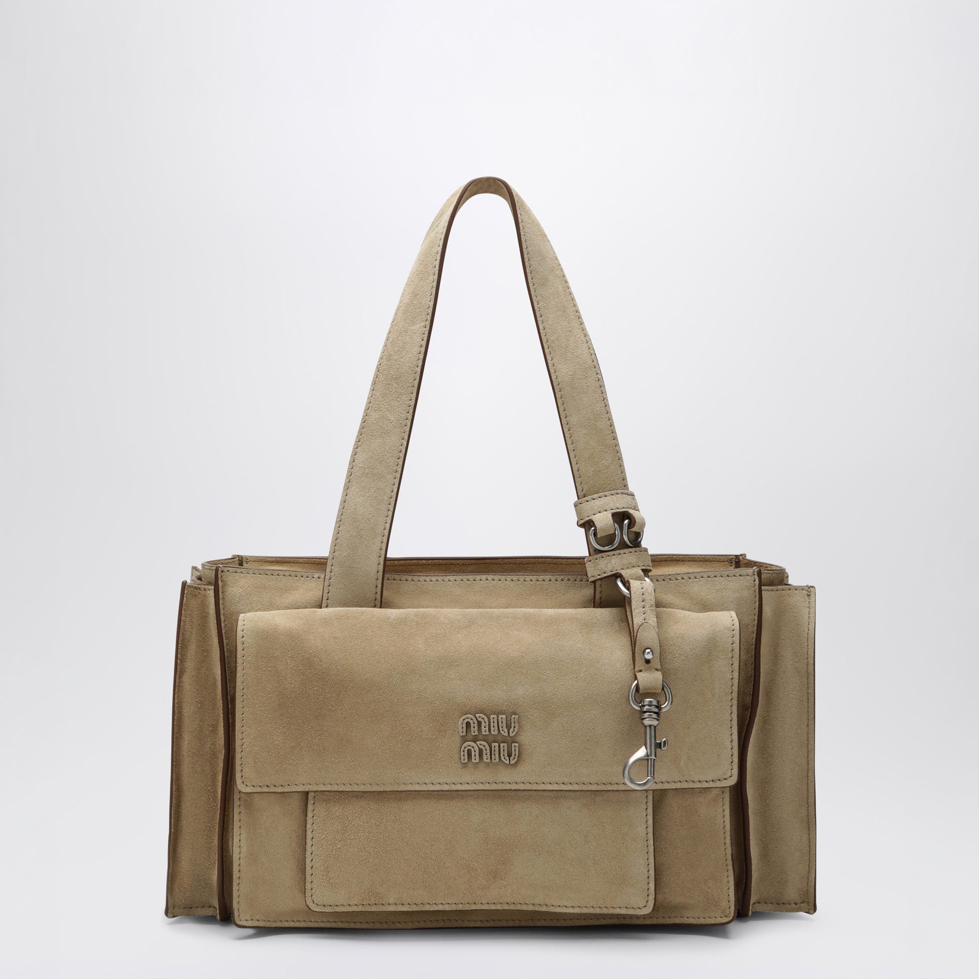 Borsa bauletto Utilitaire écru in suede