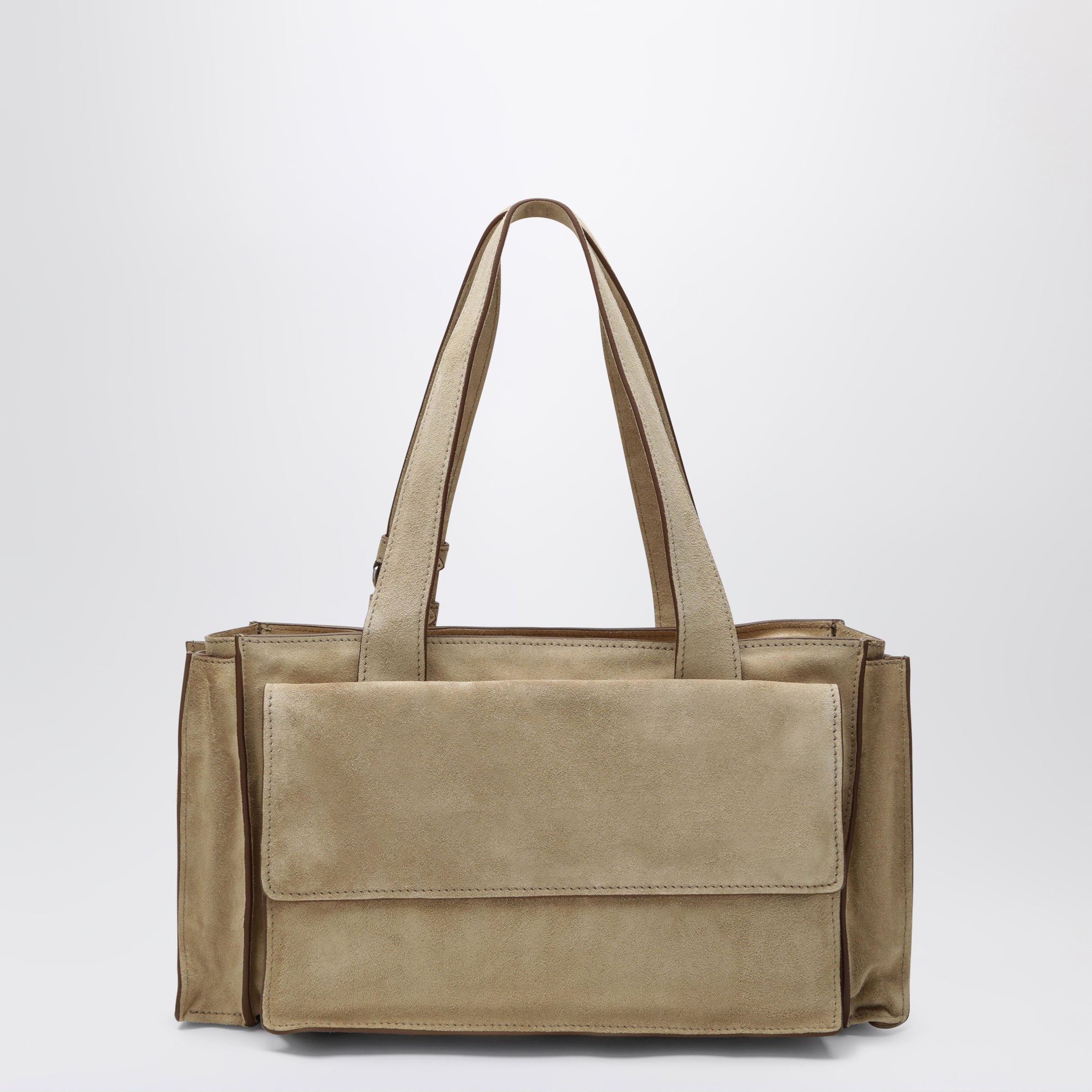 Borsa bauletto Utilitaire écru in suede