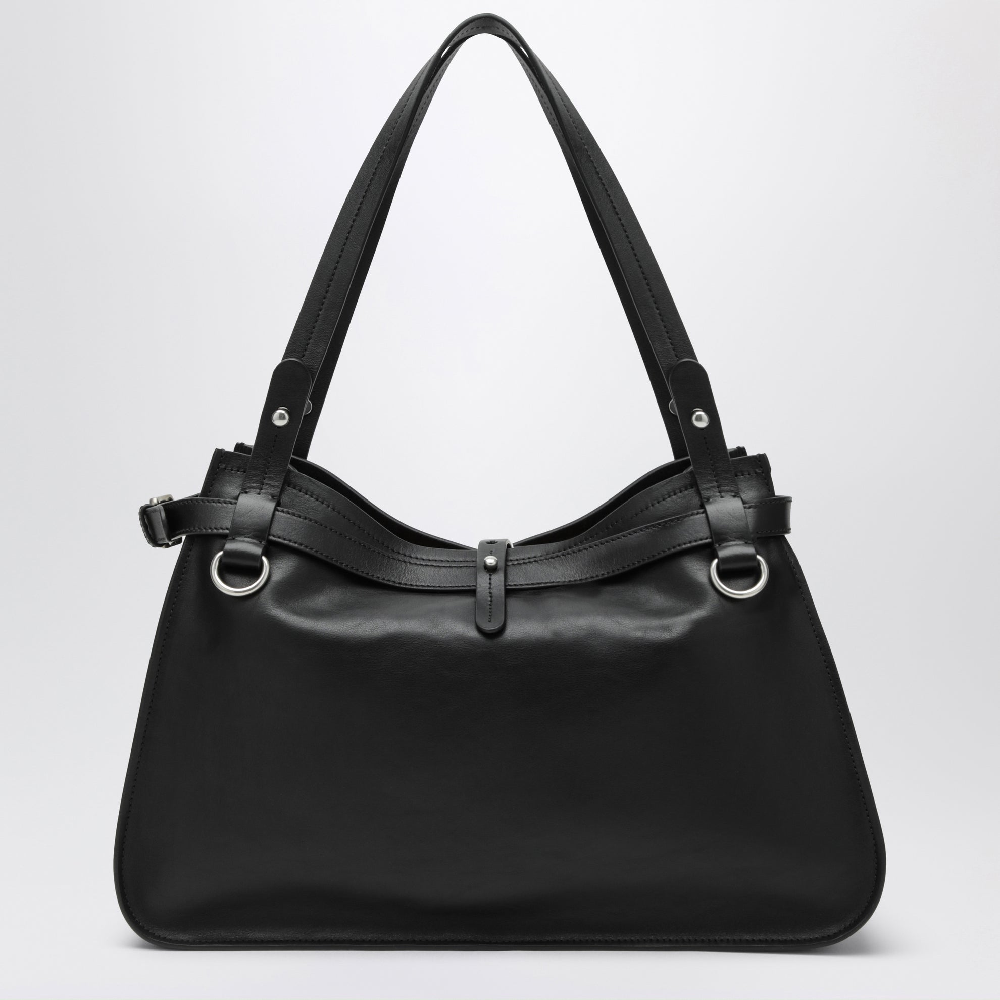 Black leather shoulder bag