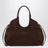 Ivy dark brown suede shopping bag