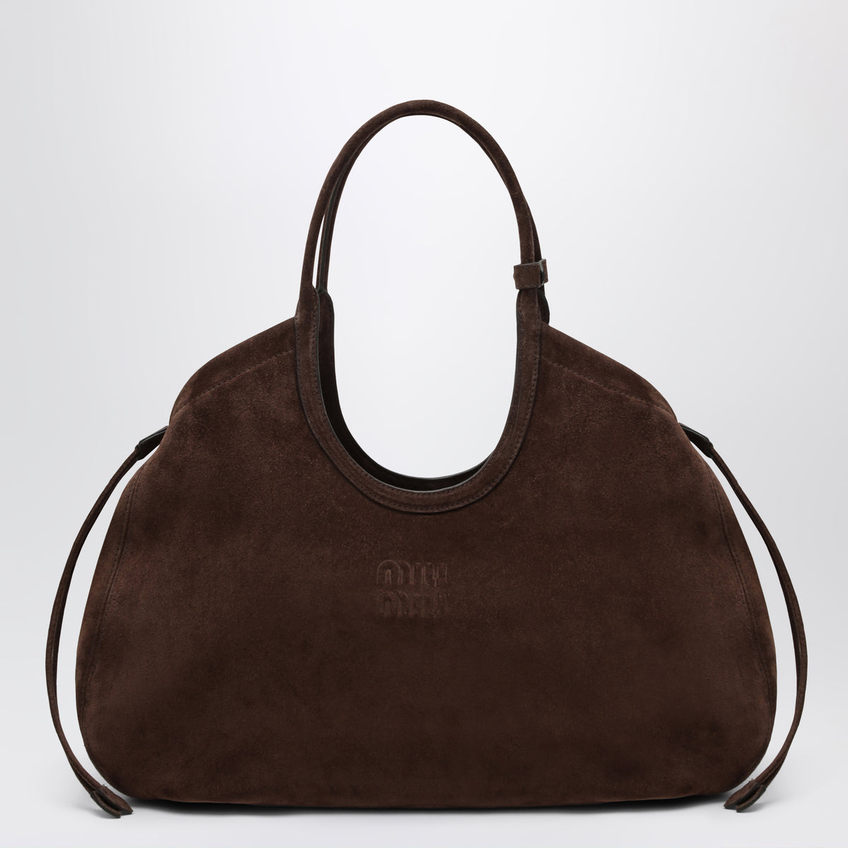 Ivy dark brown suede shopping bag