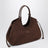 Ivy dark brown suede shopping bag