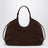 Ivy dark brown suede shopping bag